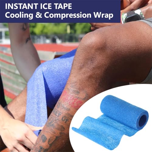 Ice Tape Self Sticking Ice Wrap 2 Pcs 10cm x 4.5m Instant Cooling Bandage for Muscle Pain & Swelling