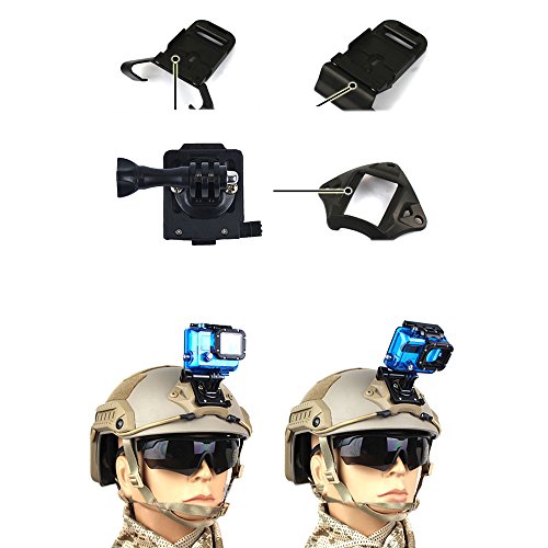 HYFAN NVG Tactical Helmet Front Mount Bracket for Action Camera Black