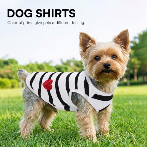 Dog Shirts for Extra-Small Dogs - White Striped Vest for Chihuahua, XS