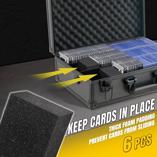 Large Aluminum Card Storage Box for Toploaders - Black, Holds 600+ Cards with Lock