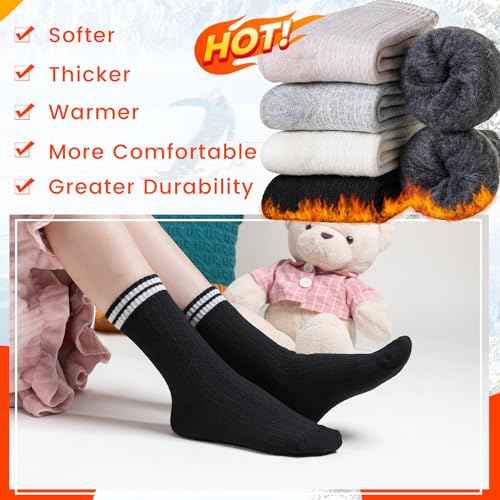 Velice Winter Warm Thermal Socks for Women Extra Thick Insulated Heated Crew Boot Socks for Cold Weather 5 Pairs