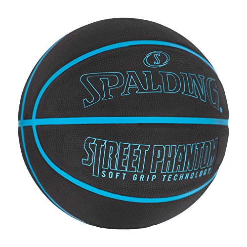 Size 7 29.5" Outdoor Rubber Basketball - Neon Blue/Black Street Phantom
