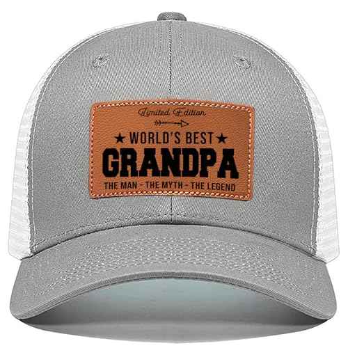 Men's Hat Gifts - Men Cap Gifts for Christmas Father's Day Birthday Trucker Hat Leather Pattern Baseball Cap