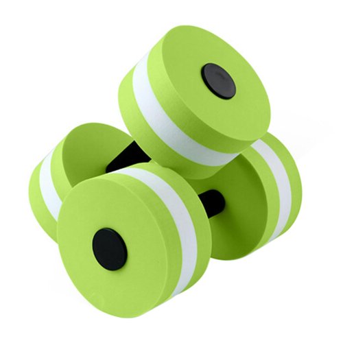 Reheyre Water Weights Pool Exercise Dumbbells, High-Density EVA-Foam Non-Slip Solid Colorfast Water Resistance Dumbbells Therapy Pool Fitness, Water Exercise Green