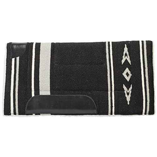 Weaver Equine 32" x 32" Straight Acrylic Horse Saddle Pad, Shock Absorbing Western Saddle Pad for Protection, Durable Equine Supplies, ?Black/Gray
