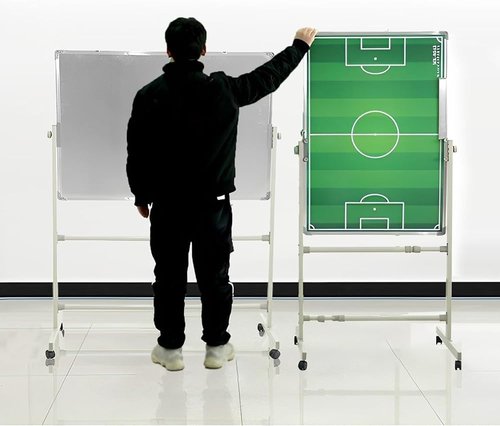 Wrobelax Professional Soccer Coaching Board with Magnets – Large Magnetic Football Tactics Board on Wheels, 39.37'' x 27.56'', Horizontal and Vertical Modes
