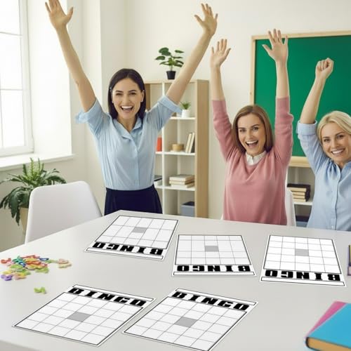 White Jumbo Bingo Cards 36 Pack 8x10 Inch Blank Game Cards for Parties