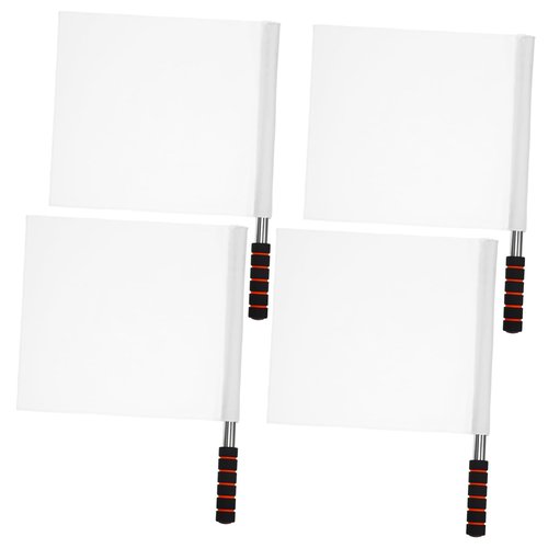 Kisangel 4pcs Referee Flag White Hand Flag Soccer Outdoor Flag for Track And Field Volleyball Sports Outdoor Sign
