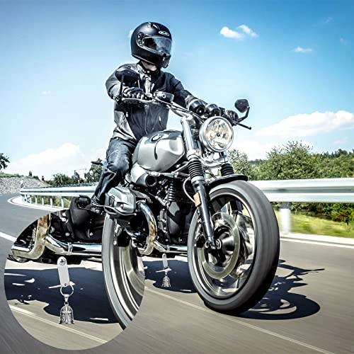 White Motorcycle Guardian Angel Bell Lucky Charm for Riders