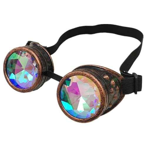 Lelinta Kaleidoscope Goggles Steampunk Goggles Glasses Halloween Costume Accessories for Cosplay Party