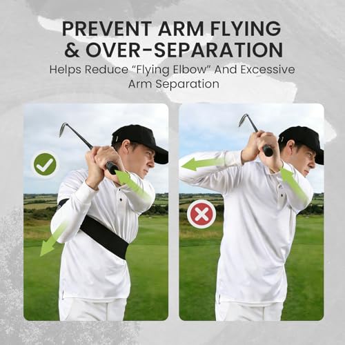 Golf Swing Trainer & Adjustable Arm Connection Corrector - Black