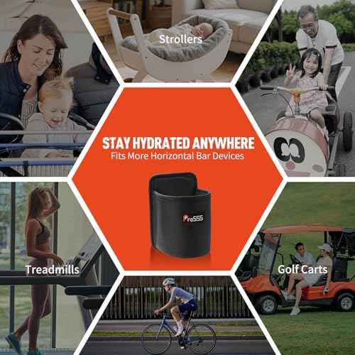 Treadmill Cup Holder Water Bottle Holder with Two Adjustable Straps, Armrest Organizer Universal Crossbar Drink Holder for Stroller, Bike, Wheelchair, Golf Cart, Walker