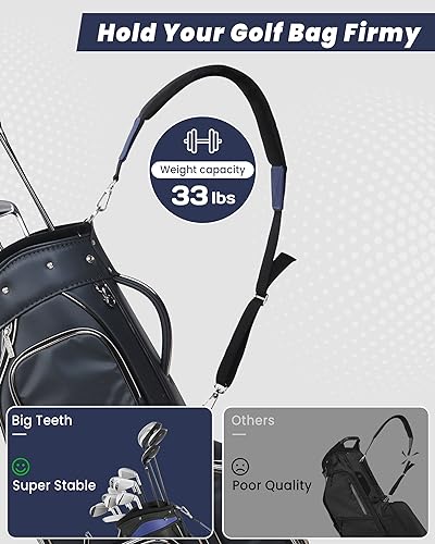 Golf Bag Strap Single Padded Shoulder Strap Adjustable Thick Pad Black & Blue