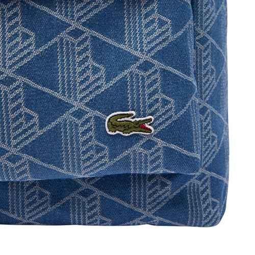 Lacoste Unisex Denim Monogram Backpack, Mono Jacquard Denim, One Size