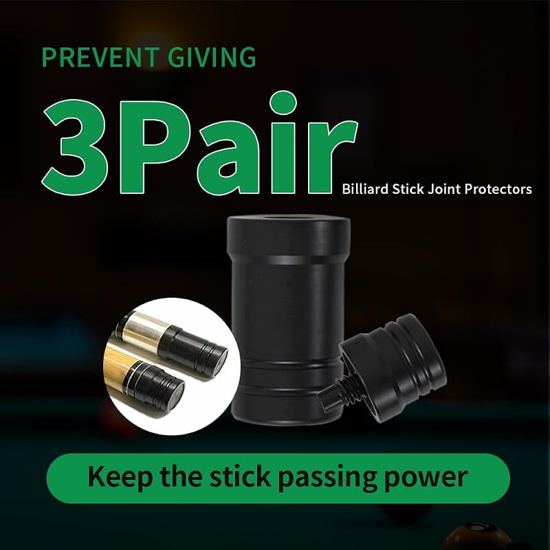 5/16" x14 Pool Cue Joint Protectors Set of 3 (Male + Female) - Mezz Style Variation Included