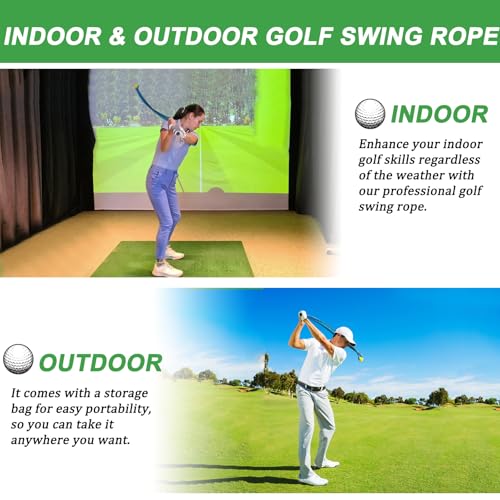 Golf Rope Swing Trainer Blue - Speed, Rhythm, Flexibility & Strength Practice Aid