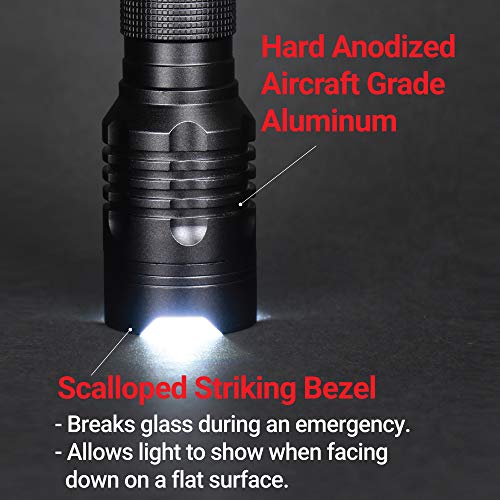 LED Tactical Flashlight 4 Inch 500 Lumens Zoomable Aluminum Alloy