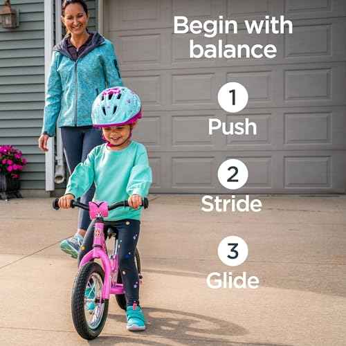 Schwinn Balance Bike, 12 Inch Bike for Kids Ages 2-4, Durable Steel Frame, Padded Seat, Cushioned Grips, Adjustable Seat Grows with Your Child, No Training Wheels Needed, Training Bicycle for Kids