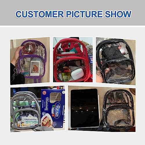 USPECLARE Clear Mini Backpack Stadium Approved for Little Boys & Girls, Transparent Backpack for Concert, Festival, Sport Events