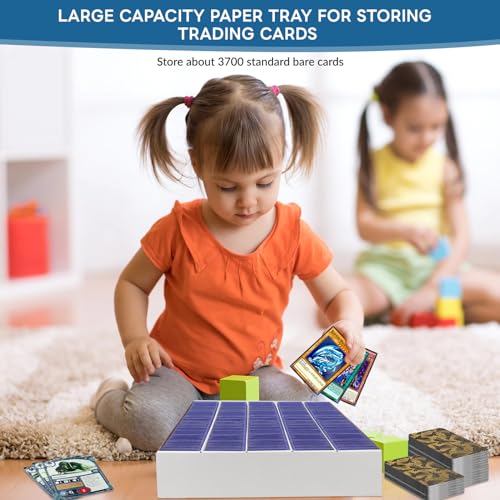 6 Pack Card Storage Box Set - Holds 3700 Trading Cards or 900 Sleeves - White Sports Organizer