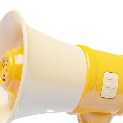 SM SunniMix Megaphone Small Bull Bullhorn Keychain Music Recording Amplifier Portable with Chain Speaker for Adults 3, 4, 5, 7, 8 Year Old, Yellow
