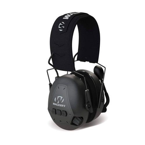 Walker's Bluetooth Compact 25dB NRR Hunting Shooting Passive Hearing Protection Muff w/Adjustable Boom Mic, Black, One Size
