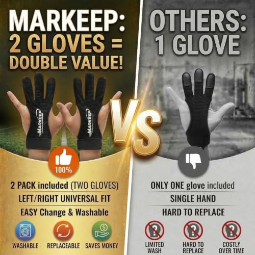 Archery Gloves 2 Pack Medium Black - Shooting Hunting Leather Guard