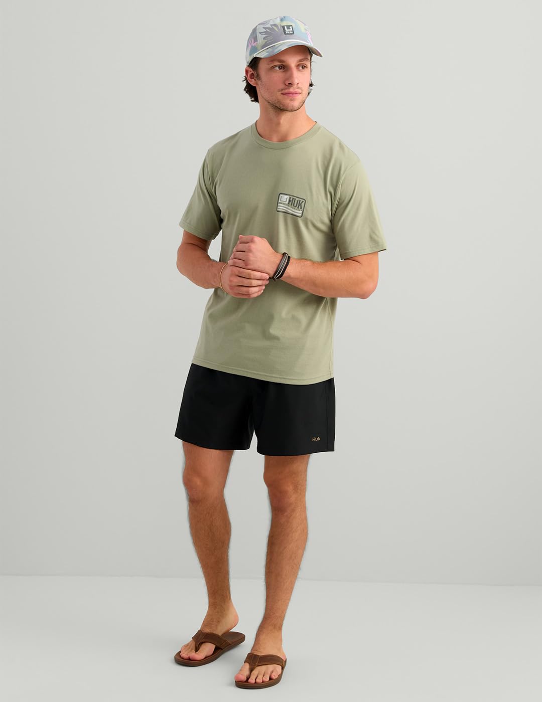 HUK Mens Short Sleeve Performance Tee, Fishing T-Shirt for Men, Born Wave - Seagrass, X-Large