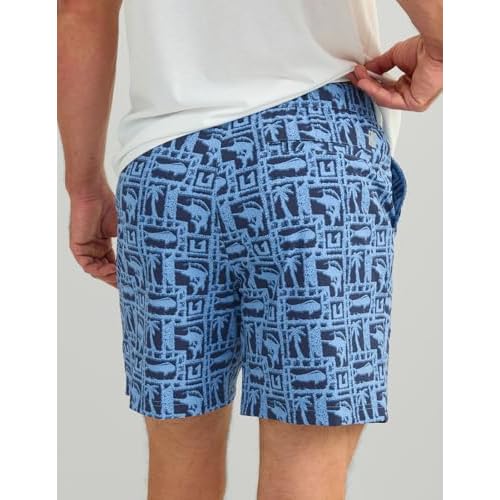HUK Mens Creekbed Printed Water Shorts, Lightweight, Quick-Dry Swim Shorts