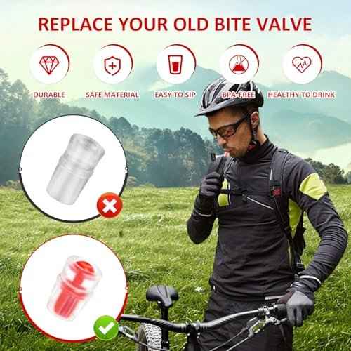 4-Pack Silicone Bite Valve Replacement Nozzles Compatible with Osprey Hydration Bladders, Hydraulics Bite Valve Replacement for Water Reservoir