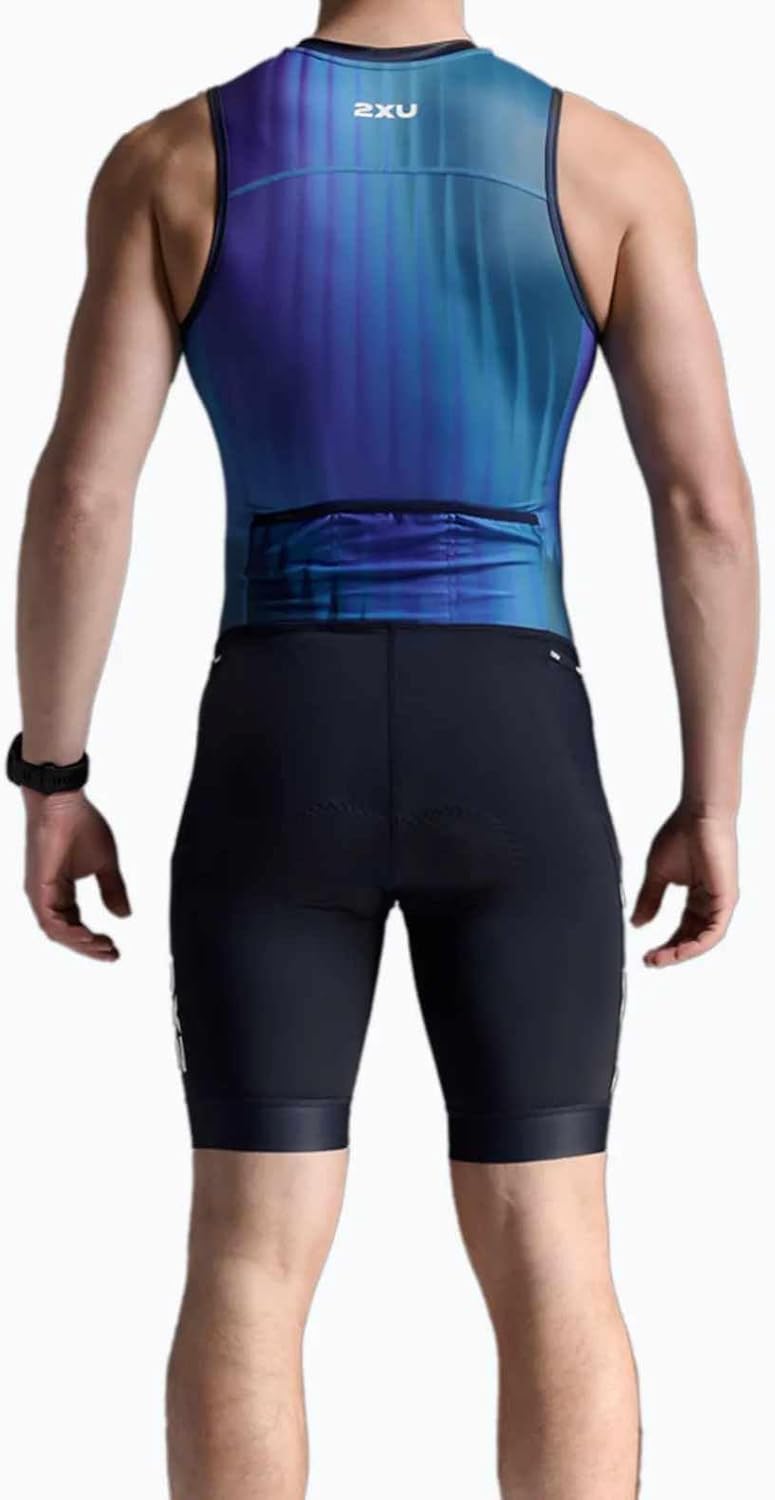 2XU Men's Core Tri Suit (US, Alpha, Large, Regular, Regular, Standard, Azure Blue/Midnight)