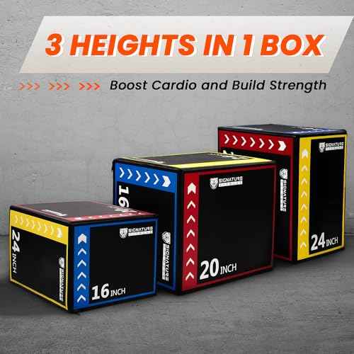 Fitvids Plyo Box, 3-in-1 Foam Plyometric Jump Box, 16¡±x20¡±x24¡± Box Jump for for Home Gym Training Fitness Workout Exercise