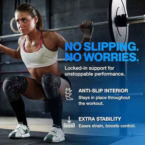 Modvel 7mm Neoprene Knee Sleeves for Men & Women Weightlifting & Powerlifting ? Compression Knee Sleeve Support for Squats, Gym, Training ? USPA, IPL Approved ? Medium Army/dark (Pair)