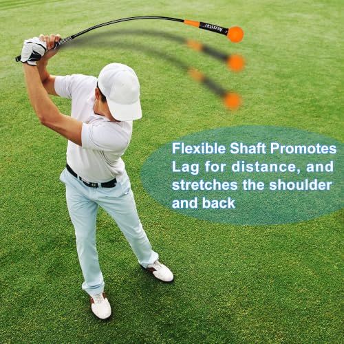 Orange 40-inch Golf Swing Trainer Aid for Power and Tempo Improvement