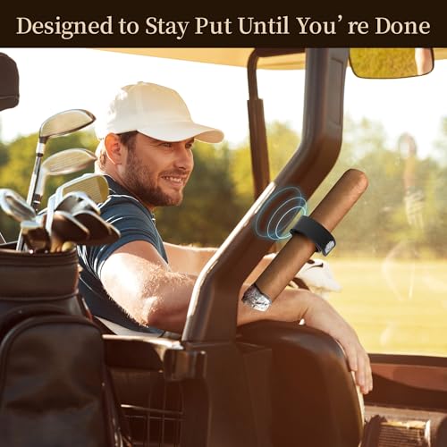 Premium Magnetic Cigar Holder for Golf Cart with Adjustable Cigar Clip (Fits 38-60 Ring Gauge), Portable Golf Cart Cigar Holder with Hands-Free Design for Fishing, Grilling & Outdoor Activities（1pack）