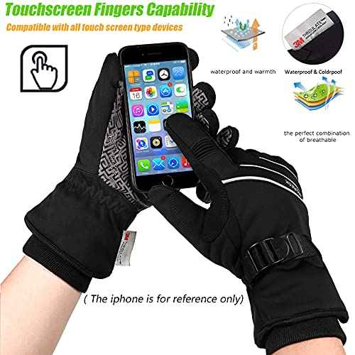 MOREOK Waterproof & Windproof -30¡ÆF Winter Gloves for Men/Women, 3M Thinsulate Thermal Gloves Touch Screen Warm Gloves for Skiing,Cycling,Motorcycle,Running