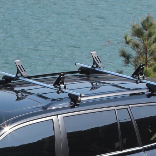 Onefeng Sports 135LB Kayak Saddle, Aluminum Rustless Kayak Roof Rack with 1.5" Width Tie Down Straps for Carrier Canoe Boat Paddle Board Surfboard, to Mount on Car SUV Truck Crossbar