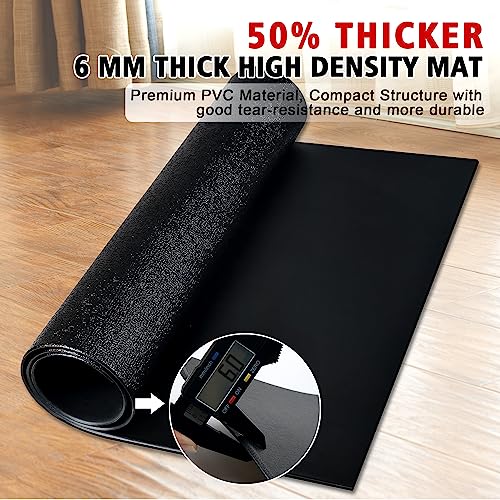Peloton Bike Mat | 6mm Thickness, Exercise Bike Mat/Treadmill Mat for Hardwood Floors or Carpet, Non-Slip Sweat-Proof Exercise Equipment Mat for Bike Trainer/Stationary Spin Bike/Indoor Cycling