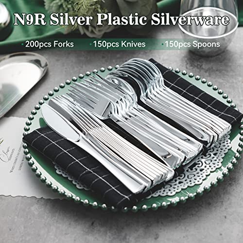 Silver Disposable Cutlery Set - 500 Pieces, Food-Grade Plastic Utensils