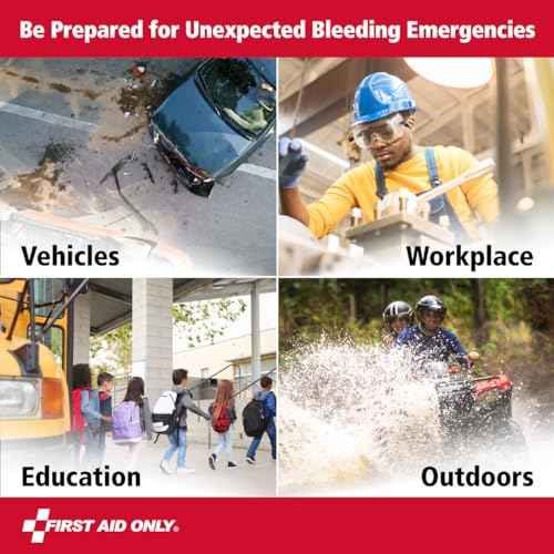 First Aid Only 91137 Critical Essentials Bleeding Control Kit for Chest, Limb & Torso Wounds, 10 Pieces