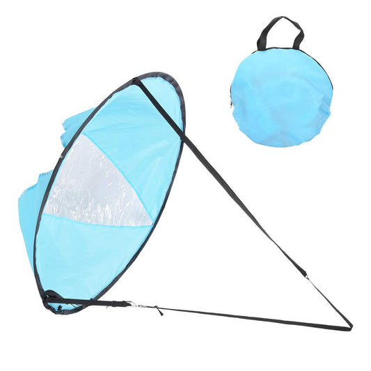 kayak sail kit,108cm per Portable Folding Downwind Wind Paddle Board Kayak Sail Sailboat for Kayak Canoe Boat accessories (Lake Blue)