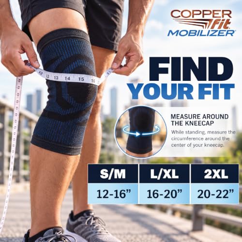 Copper Fit Mobilizer Knee Sleeve S/M - Compression Support for Recovery & Pain Relief