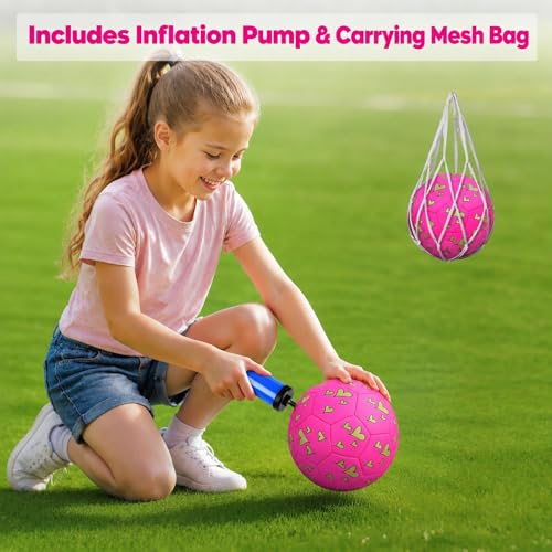 Soccer Ball Size 3 for Girls Little Kids - Golden Love, Ages 3-7