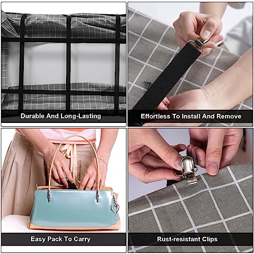 White Adjustable Elastic Tablecloth Clips for Outdoor & Indoor Use - 5 Pack