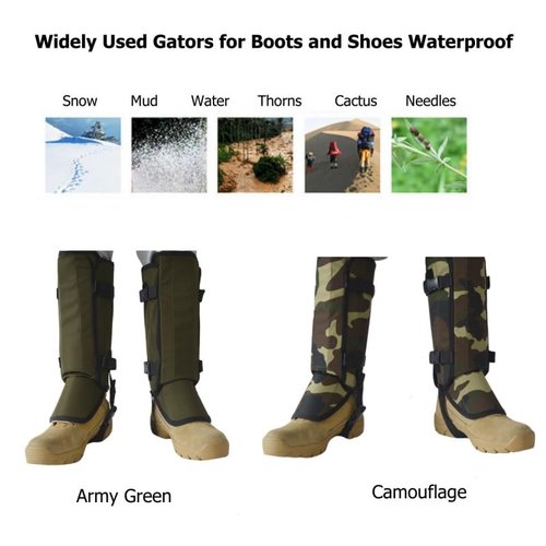 Ykyjch Snake Gaiters for Hunting Hiking Boots Waterproof Leg Protection Guards with Adjustable Buckle Fit Men Women Military Green Camouflage Snake Bite Resistant Leggings Chaps