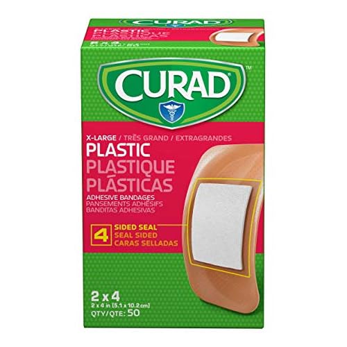 CURAD Plastic Adhesive Bandages 2" x 4", Not Made from Natural Rubber Latex, Pack of 600