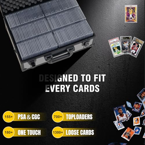 Aluminum Card Storage Box XL Carbon Fiber - Holds 155+ Graded Cards & 700+ Top Loaders