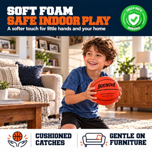 Mini Silent Basketball Size 3 - High Bounce Soft Foam for Indoor Play