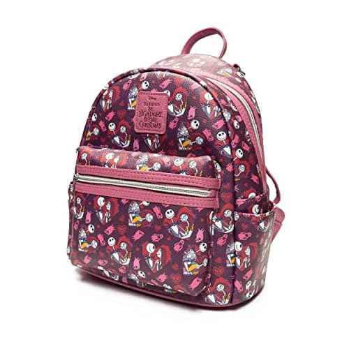 Loungefly The Nightmare Before Christmas Jack and Sally Hearts Mini Backpack
