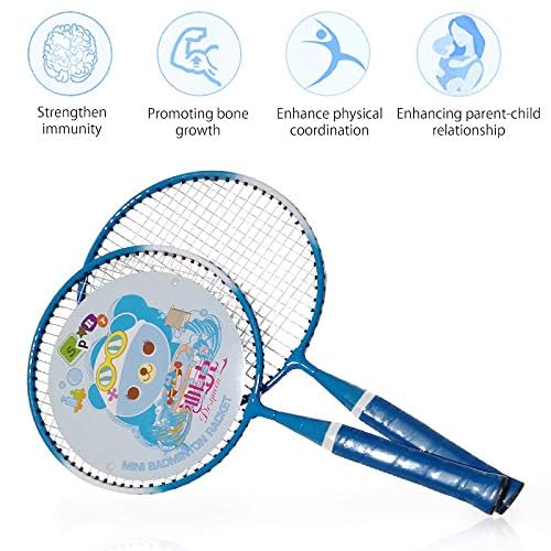 TINTON LIFE 1 Pair Badminton Racket for Boys and Girls Indoor/Outdoor Sport Game(Blue)